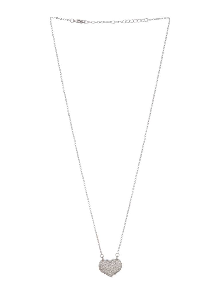 Celeste Heart Pave Necklace : Z-NL-S-015