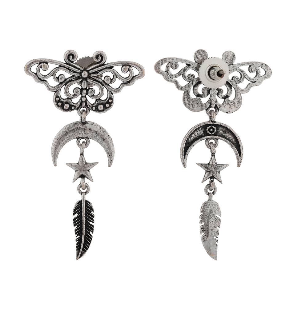 Boho Tribe Whispering Wings Oxidised Earrings : 8905124557534