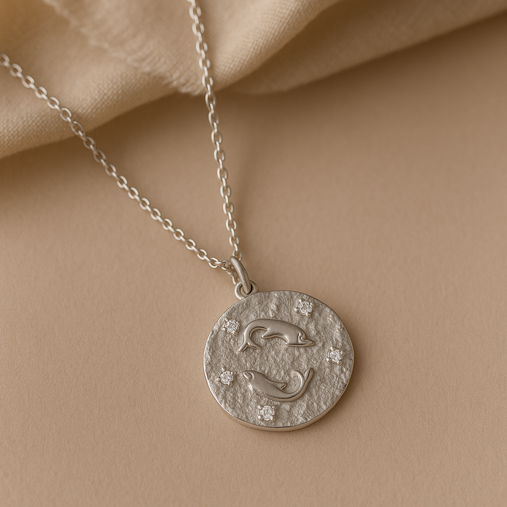 Pisces Zodiac Necklace : NEC_PISCEZO_S_1179