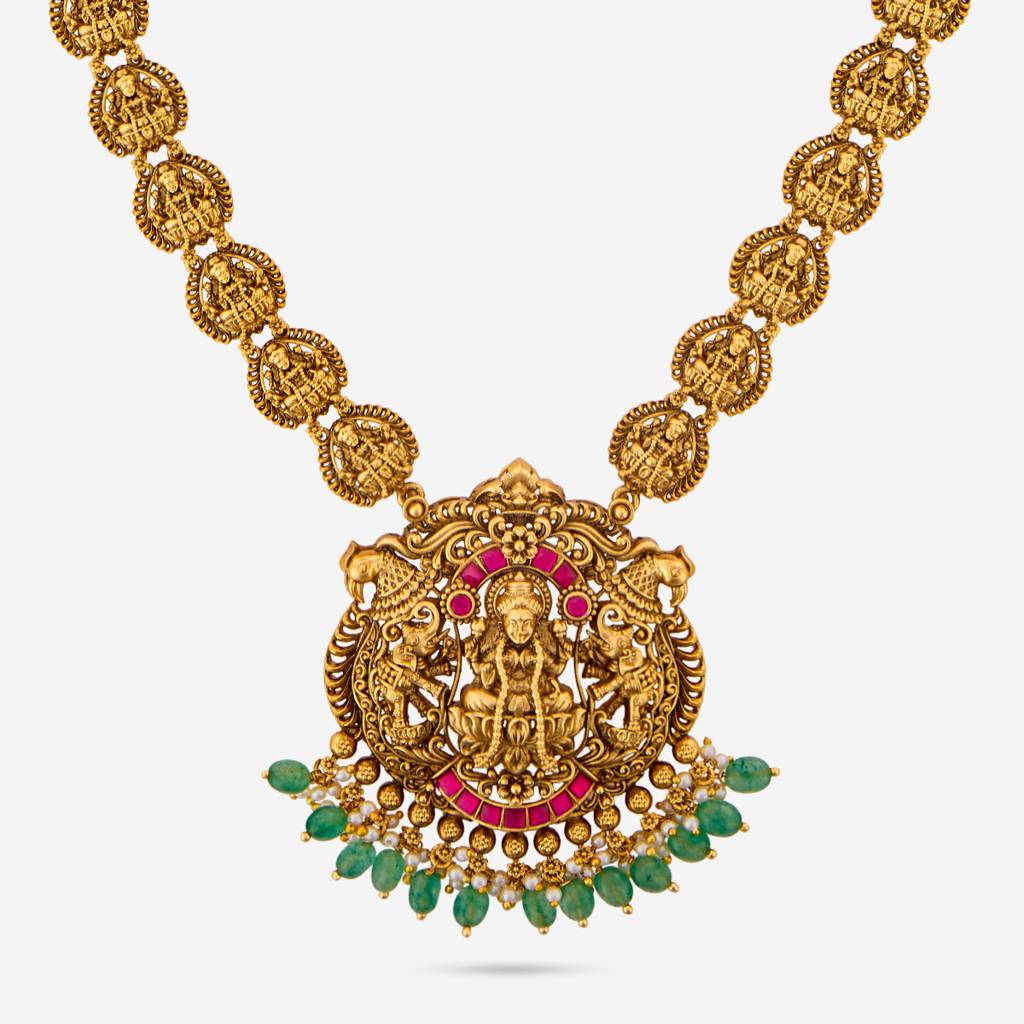 Ruby-Green Gold - Plated Bridesmaid Antique Necklace - 467538 : 467538