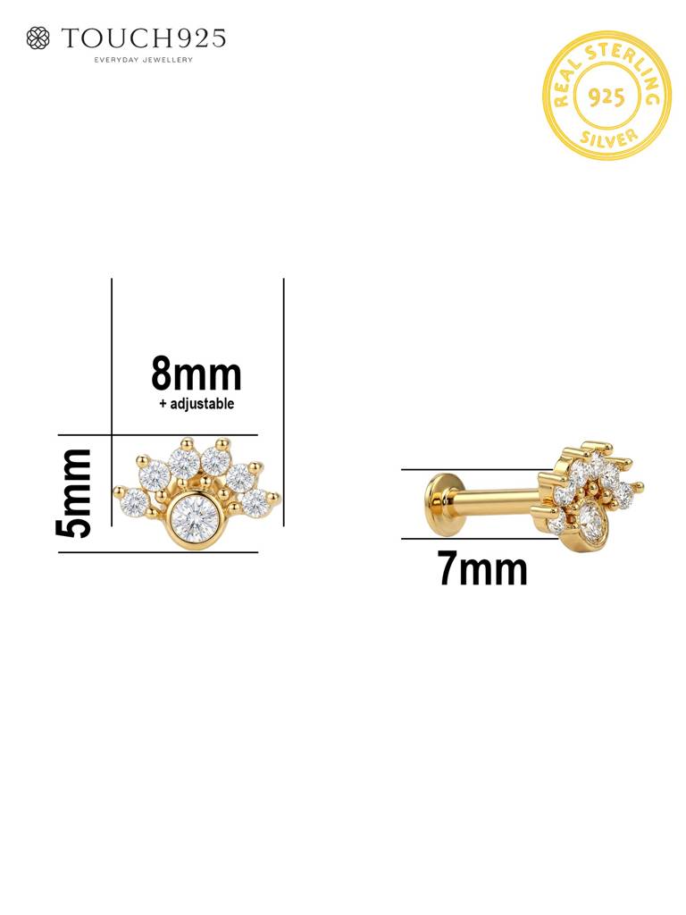 Mini Crown Cz Nose Pin : EXNP4165