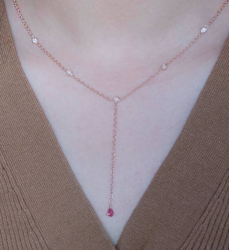 Ruby Duet Lariat Necklace : PEN_RUBYDU_S_3122