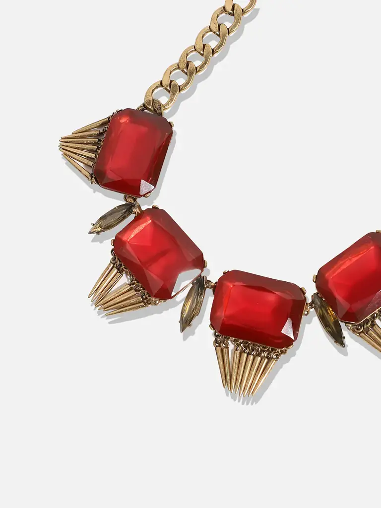Emaline-Ruby Red Gold Plated Necklace : SOHNCK3536