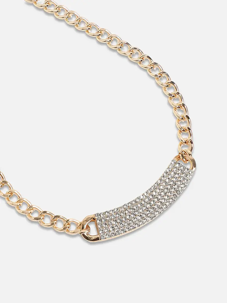 Satyavati-Women'S Crystal Cluster Chainlink Necklace : SOHINC8719