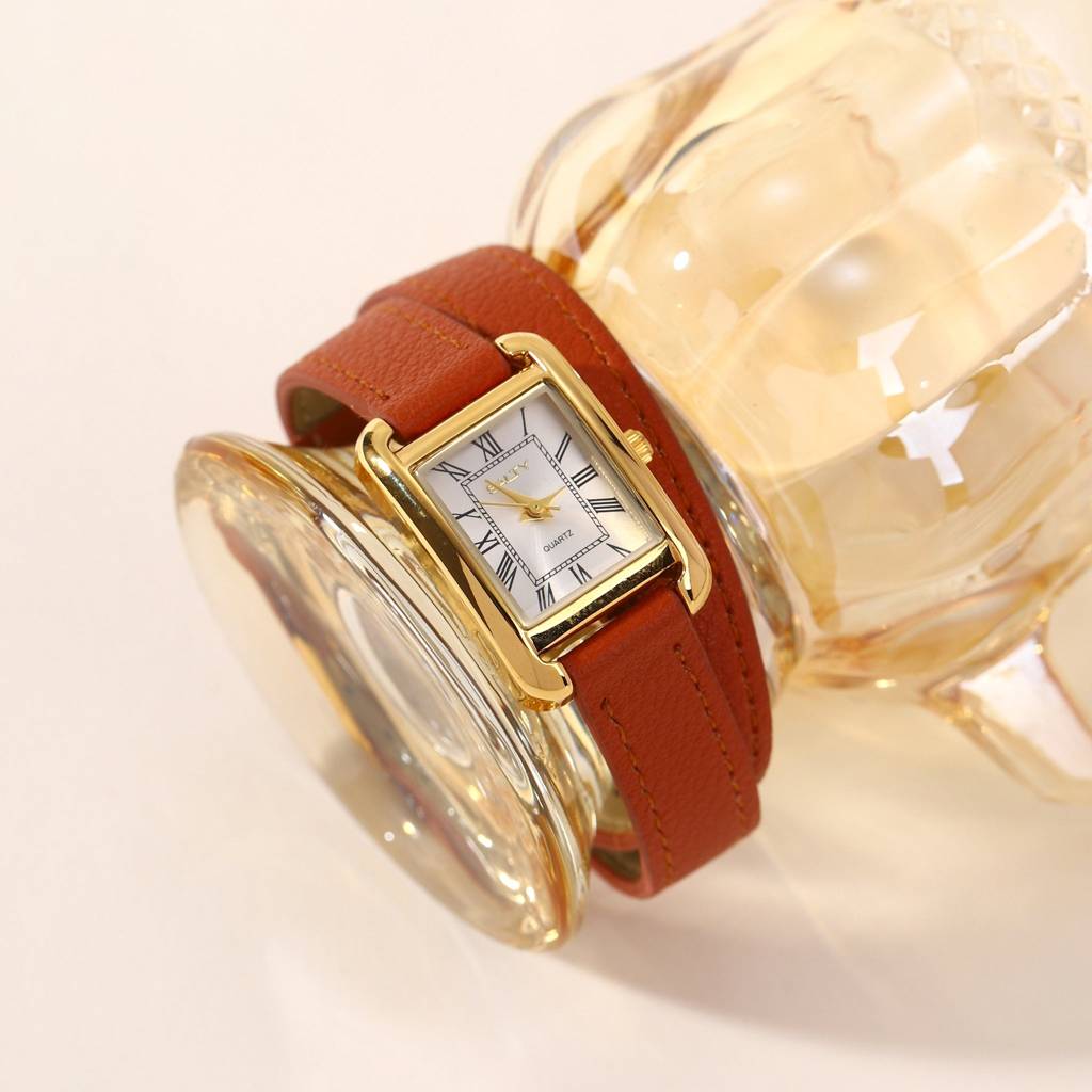 Vintage Muse Leather Strap Wrappable Watch : WT-S-0022-BR-WH