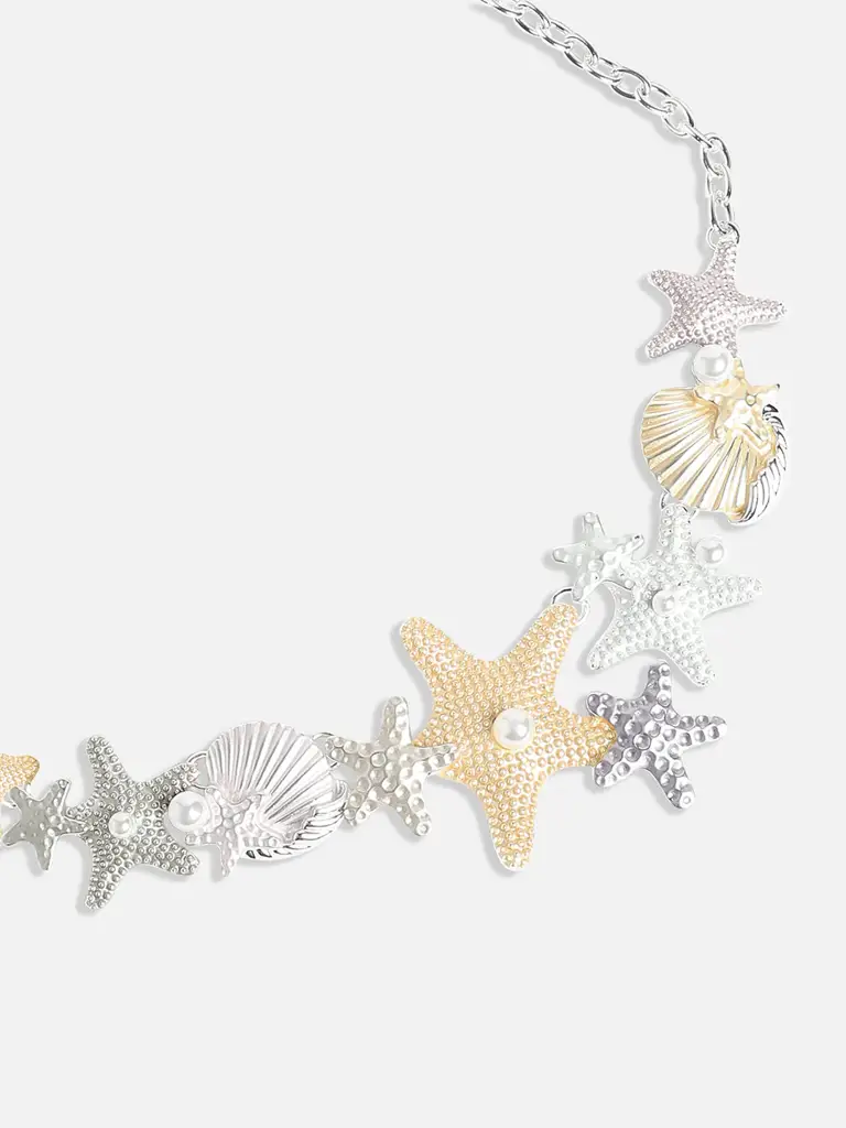 Women'S Metallic Starfish Necklace : SOHINC9903