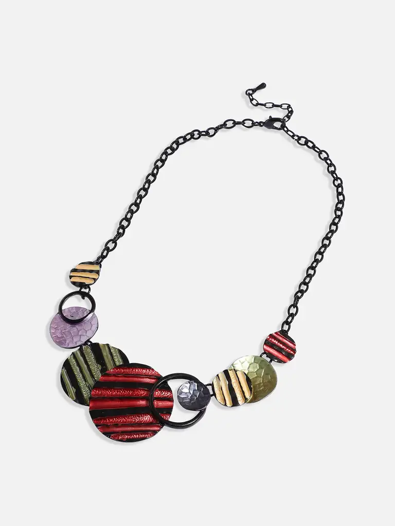 Women'S Multicolour Textured Circular Jewellery Set : SOHIJS9801