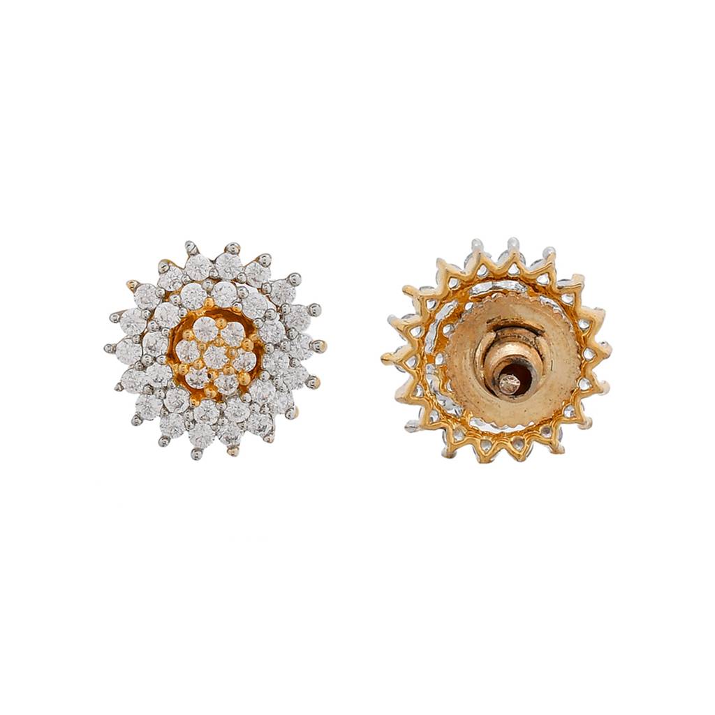 Sparkling Elegance Round Layered Cz Studded Earrings : 8905124499230