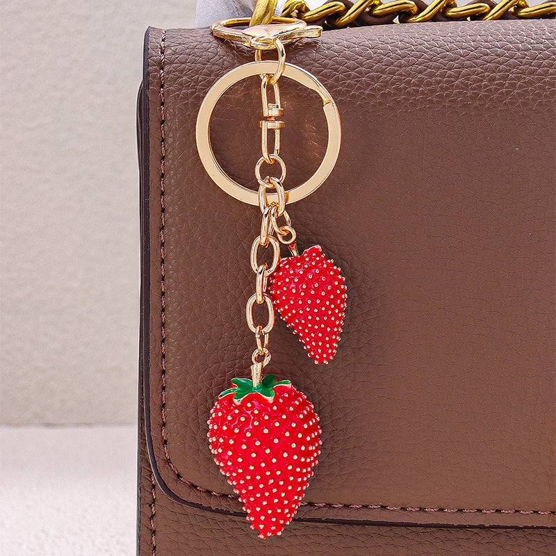 Strawberries Handbag & Purse Charm : C-BG-0042-G-RD