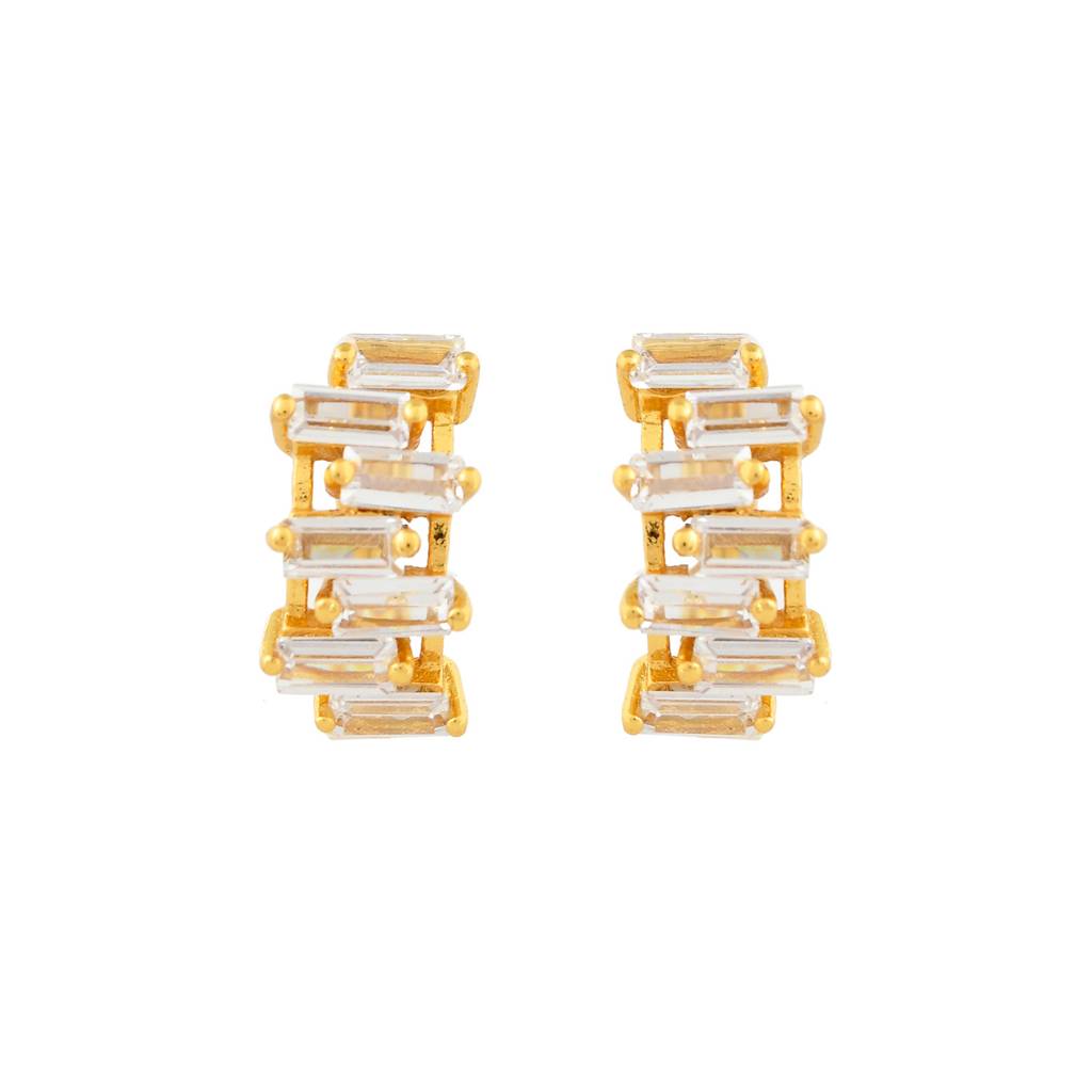 Sparkling Essentials Mirra Hoop Stud Earrings : 8905124547498