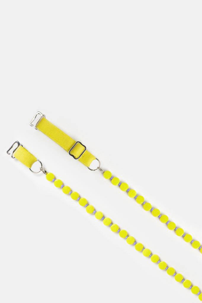 Yellow Fun Beaded Bra Strap : BBR-YELLOW-FUN-XS