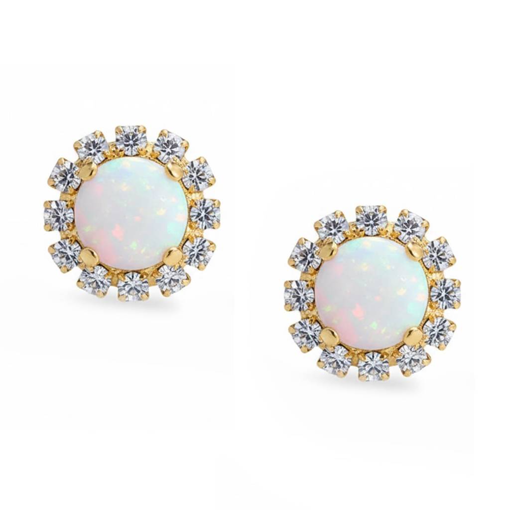 Gold Plated Cubic Zirconia Studded Fancy Stud Earrings Jewellery For Women & Girls : PX9E3075GW