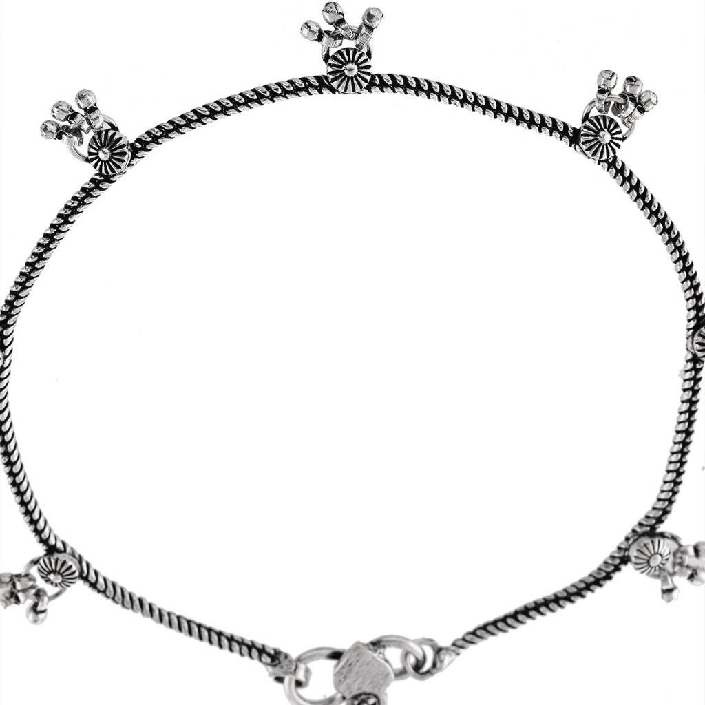 Antique Essentials Sanwariya Oxidised Anklet Set : 8905124554298