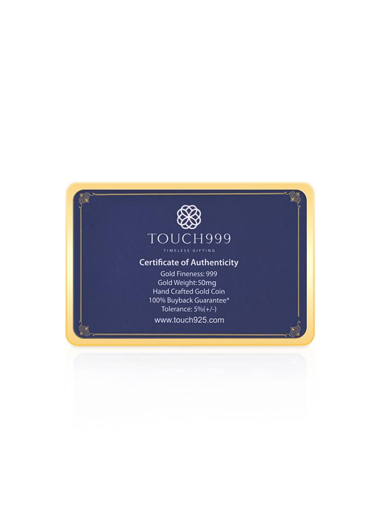 24K Pure 50 Mg Rose Star Relief Gold Coin : LTGC21