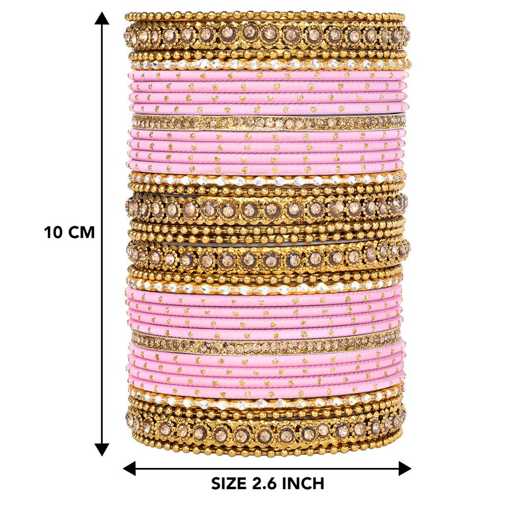 Studded Green Silk Thread Bangles Set Ethnic Jewellery For Women : PF51B84PK
