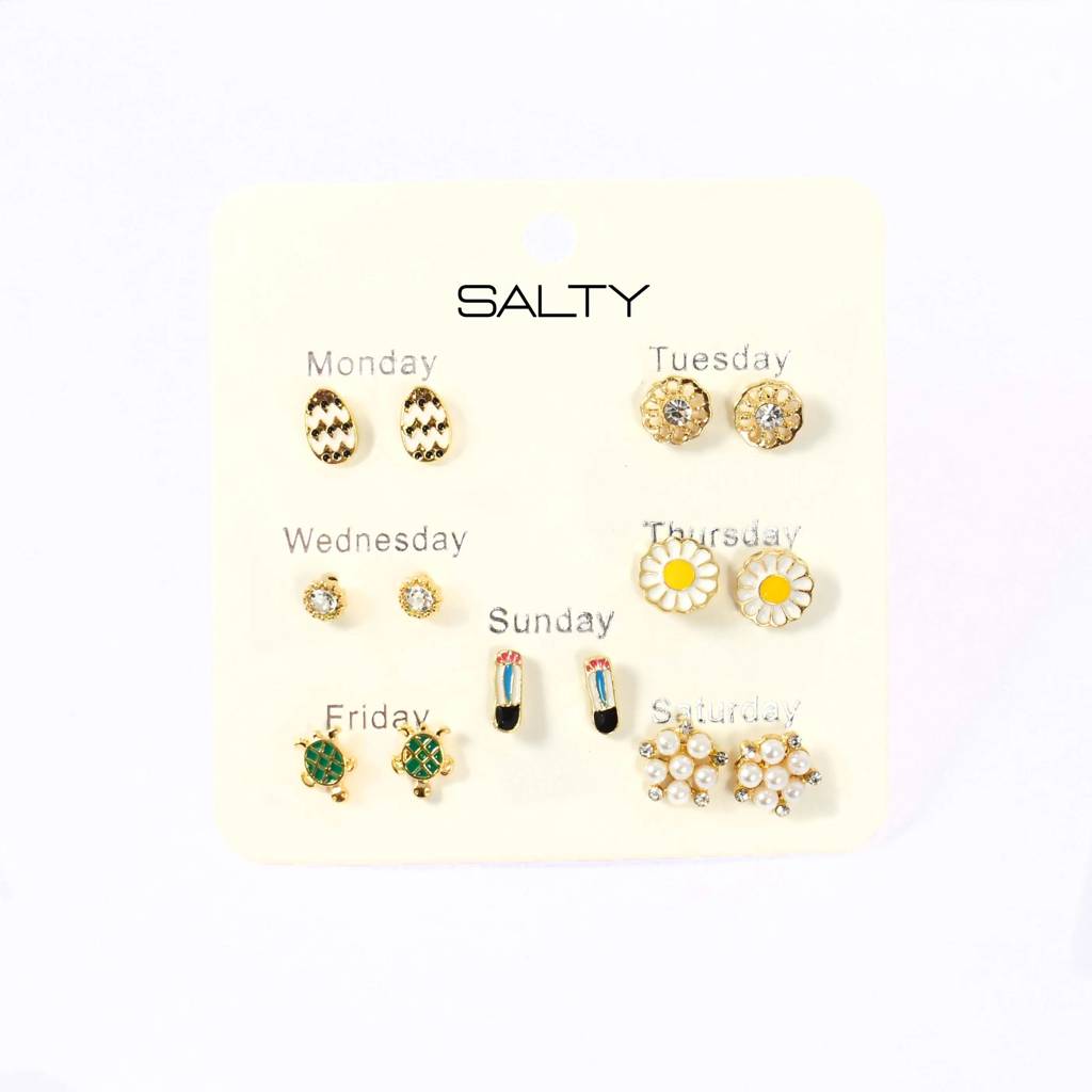 Nature Weekly 7 Stud Earrings Set : EC70127