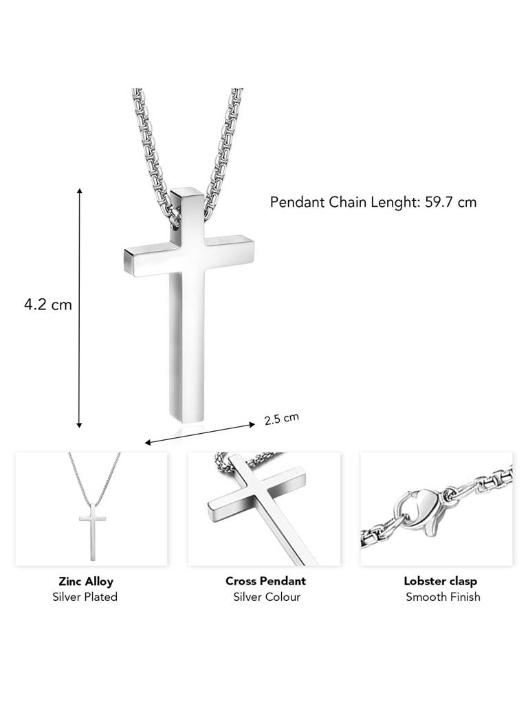 Combo Fancy Cross Pendant With Cuban Chain Fashion Jewellery Gift For Men & Women : PX5CH95-PX5CH86