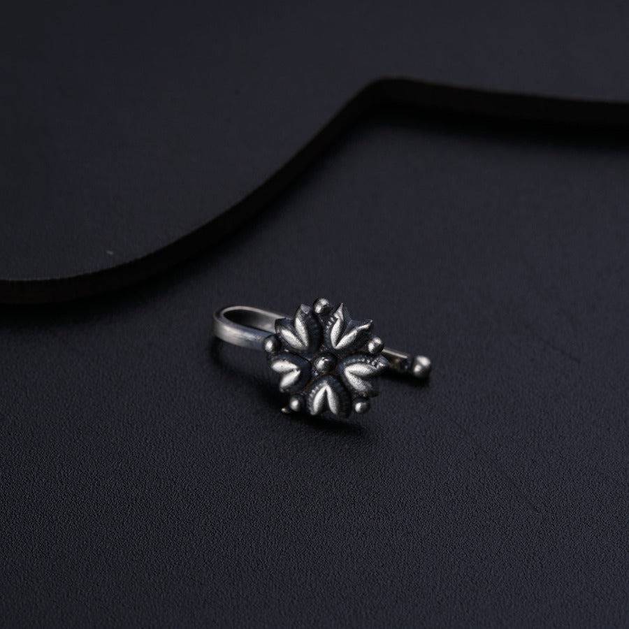 Mogra Nose Pin (Clip On) : silver-nosepin-Mogra--silver-clip-1