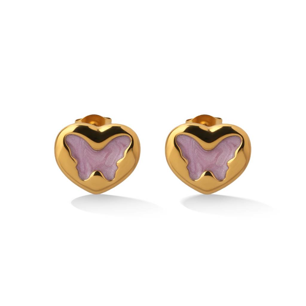 Dreamy Heart-Shaped Earrings For Women - Waterproof & Anti-Tarnish : ER0365