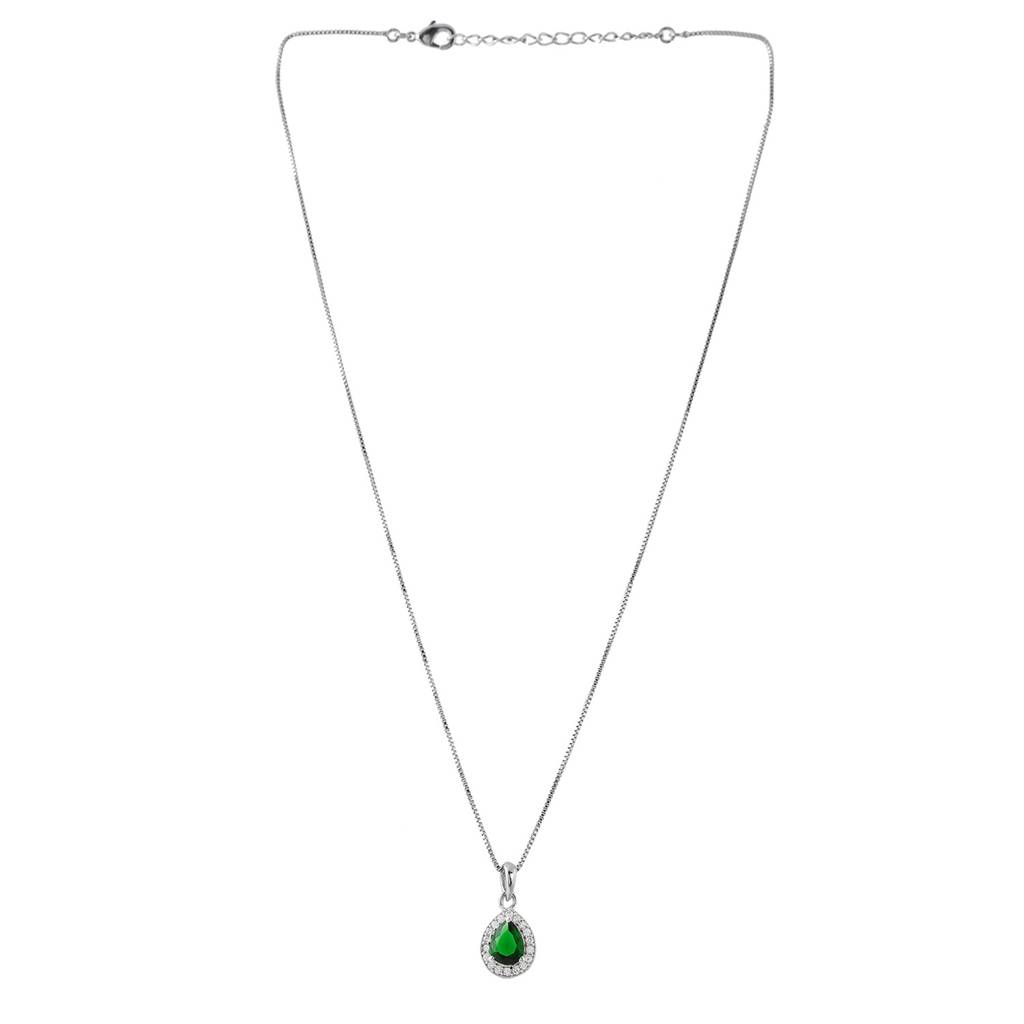 Sparkling Elegance Emerald Glow Pendant Set : 8905124562828