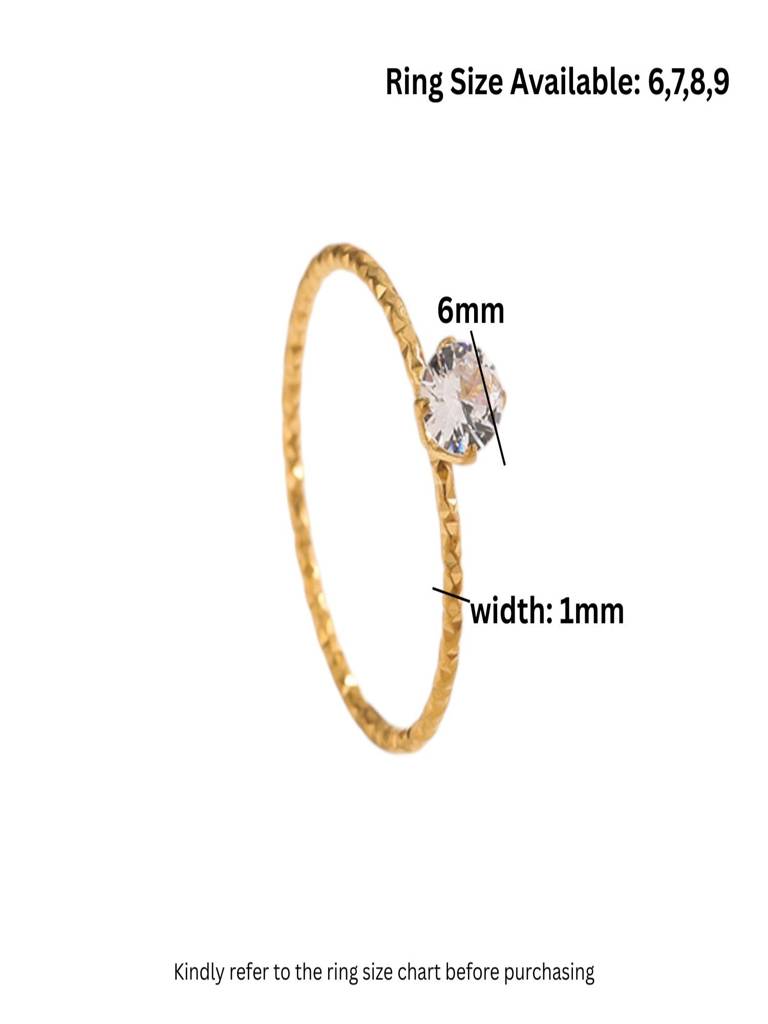 Set Of 2 -Minimal Zircon Layered Necklace & Ring Combo 18K Gold Plated Anti-Tarnish : AHM0126NS011C2_6