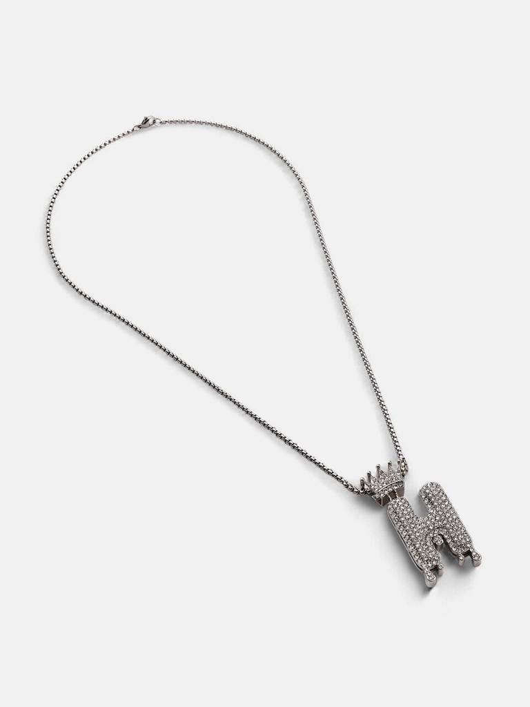 Men'S The Drip Alphabet Pendant Necklace - Metallic Silver : FANC1096-H