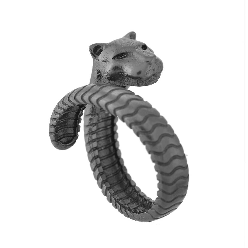 Eclipse Panther Black Adjustable Men’S Ring : 8905124565782