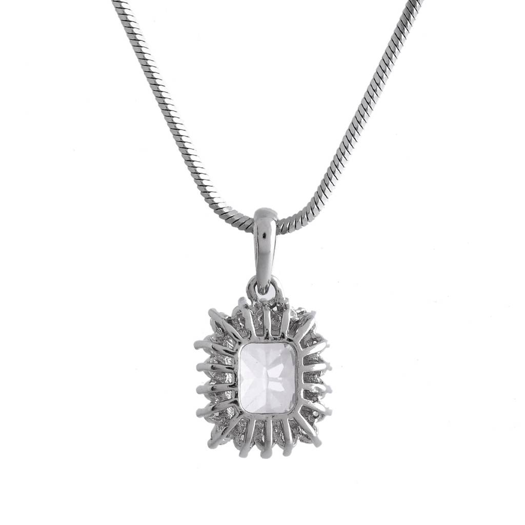 Sparkling Elegance Celestial Crystal American Diamond Pendant Set : 8905124552584