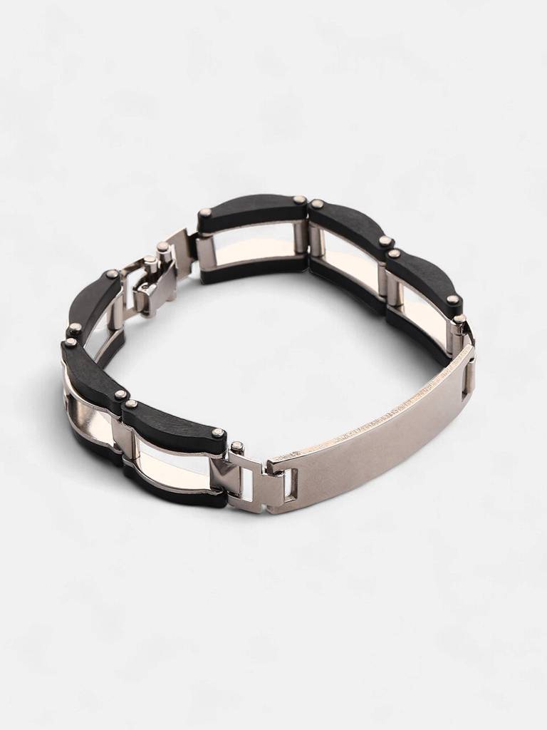 Men'S The Contrast-Lined Tennis Bracelet - Onyx Black : FABR1105