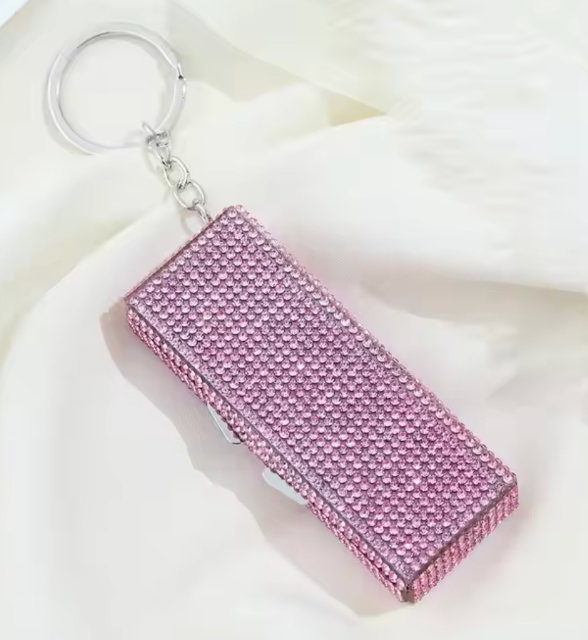 Openable Pink Rhinestone Mini Organiser Backpack Charm : C-BG-0071-S-PK