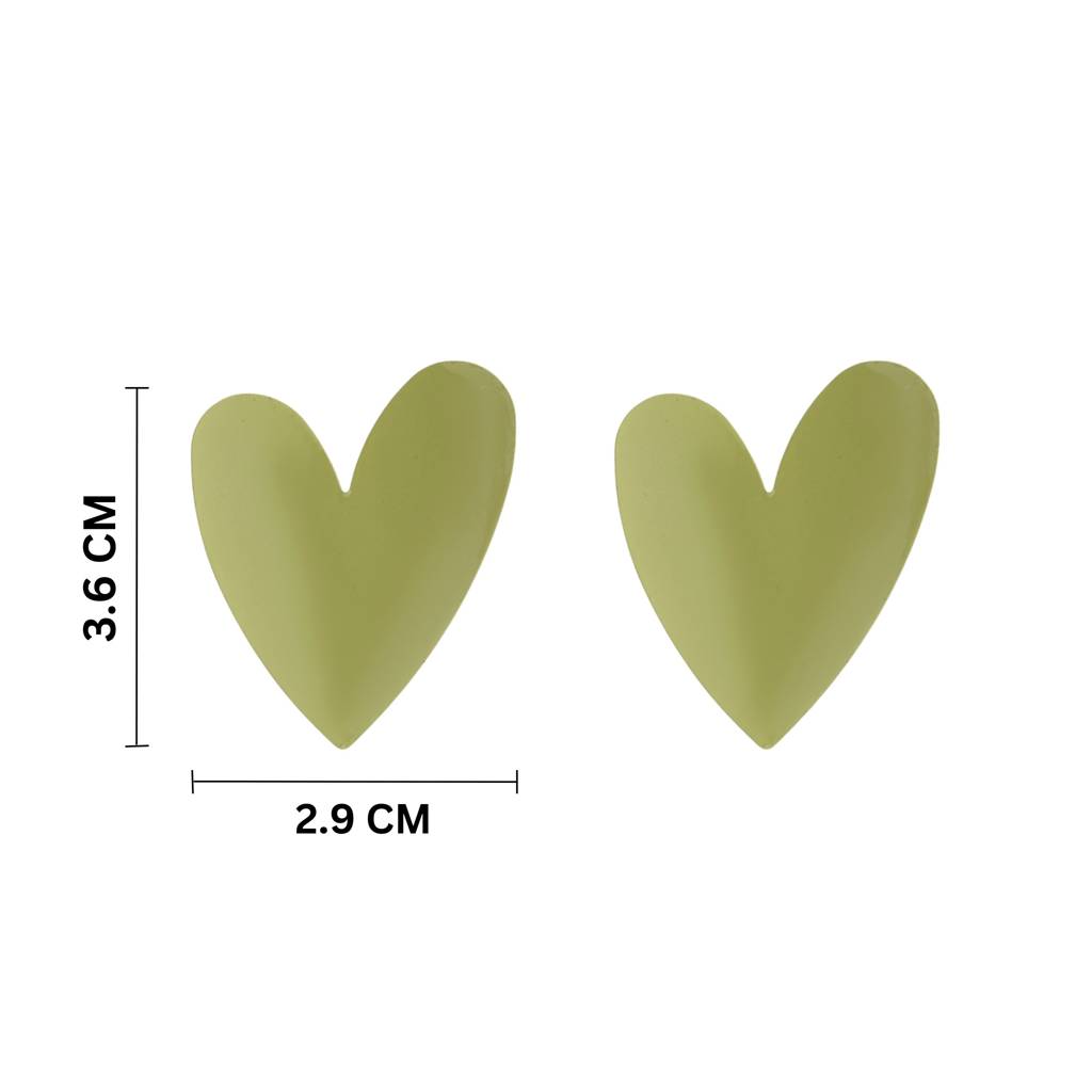 Green Heart Acrylic Earring : ES13524-GRN
