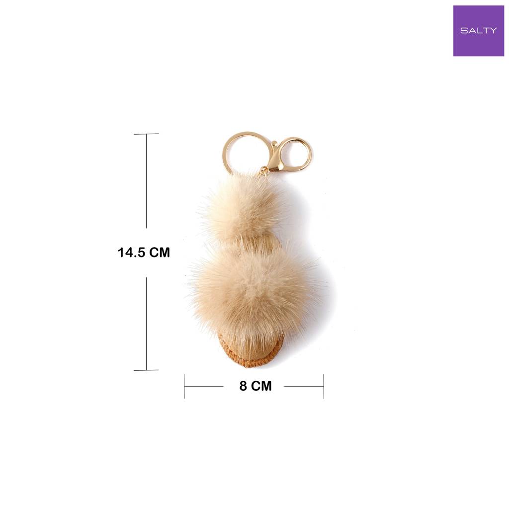Winter Glove Pom Bag Charm : C-BG-0079-BE-BR