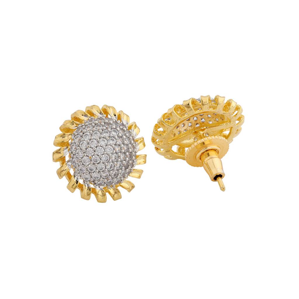 Sparkling Elegance Sun-Kissed Sparkle Stud Earrings : 8905124542387