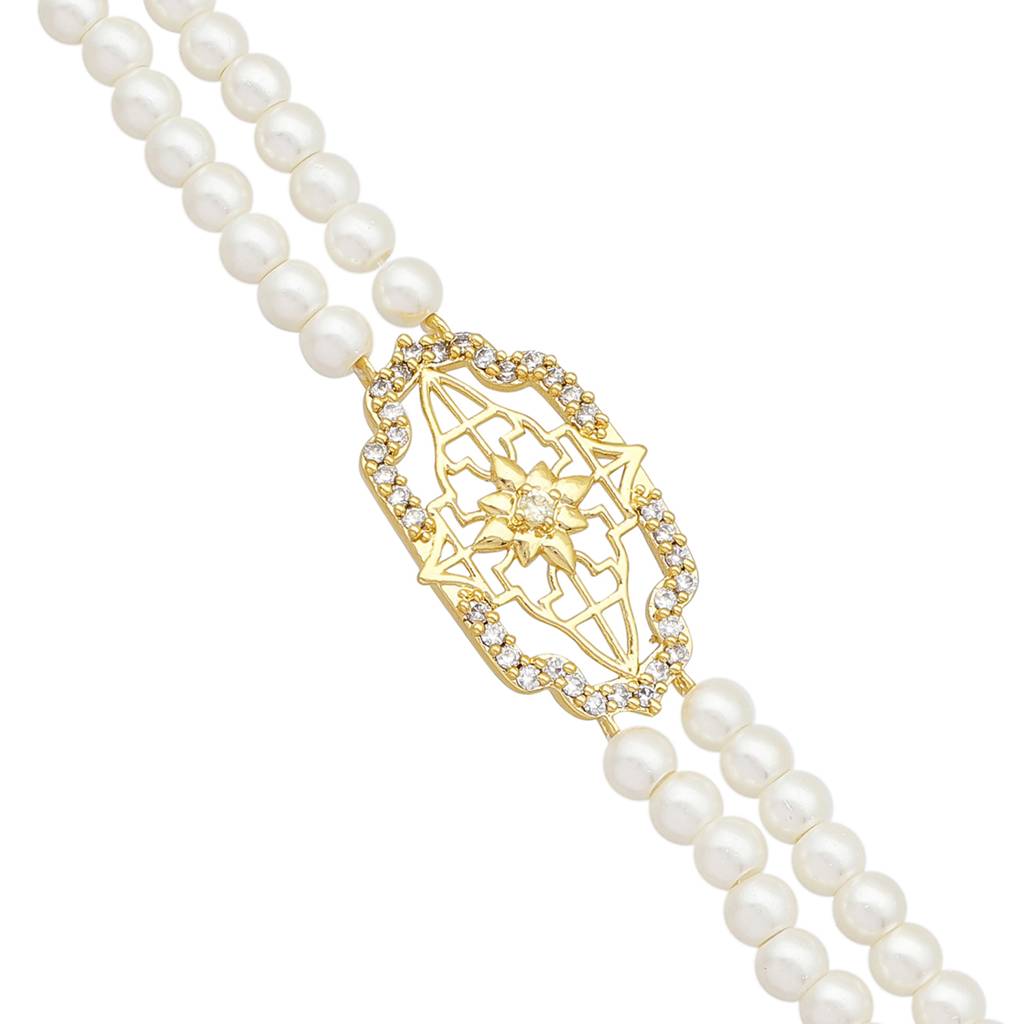 Noor Goldveil Double-Strand Pearl Bracelet : 8905124587760