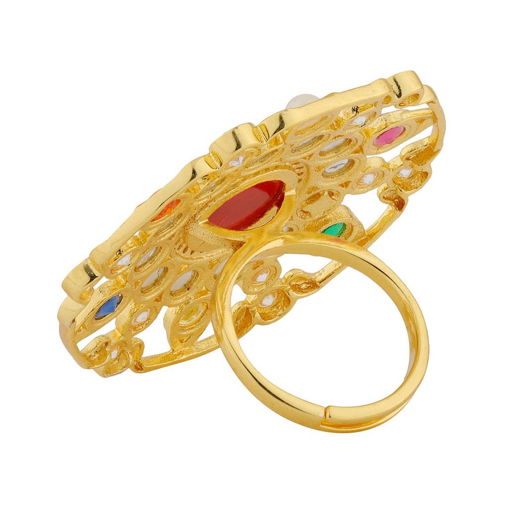 Navratna Divine Statement Ring : 8905124570724