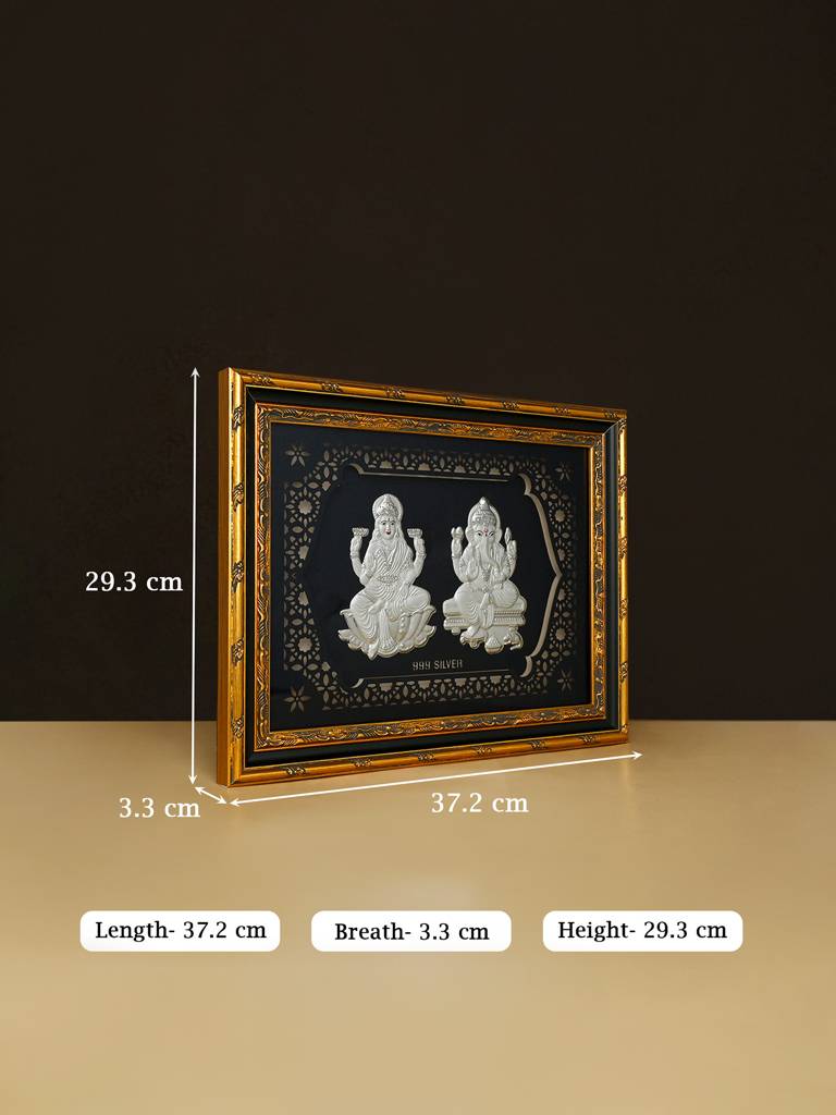 Pure 999 Silver Lakshmi Ganesh Frame : COGFT338