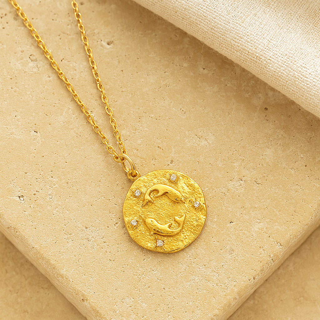 Pisces Zodiac Necklace : NEC_PISCEZO_S_1179