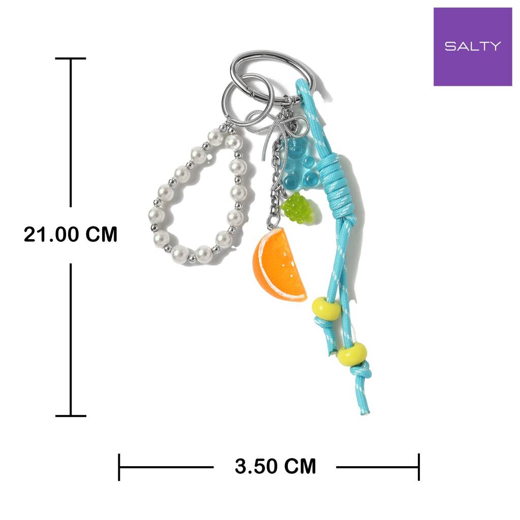 Tropical Fruit Slices & Beads Bag Charm : C-BG-0014-BU