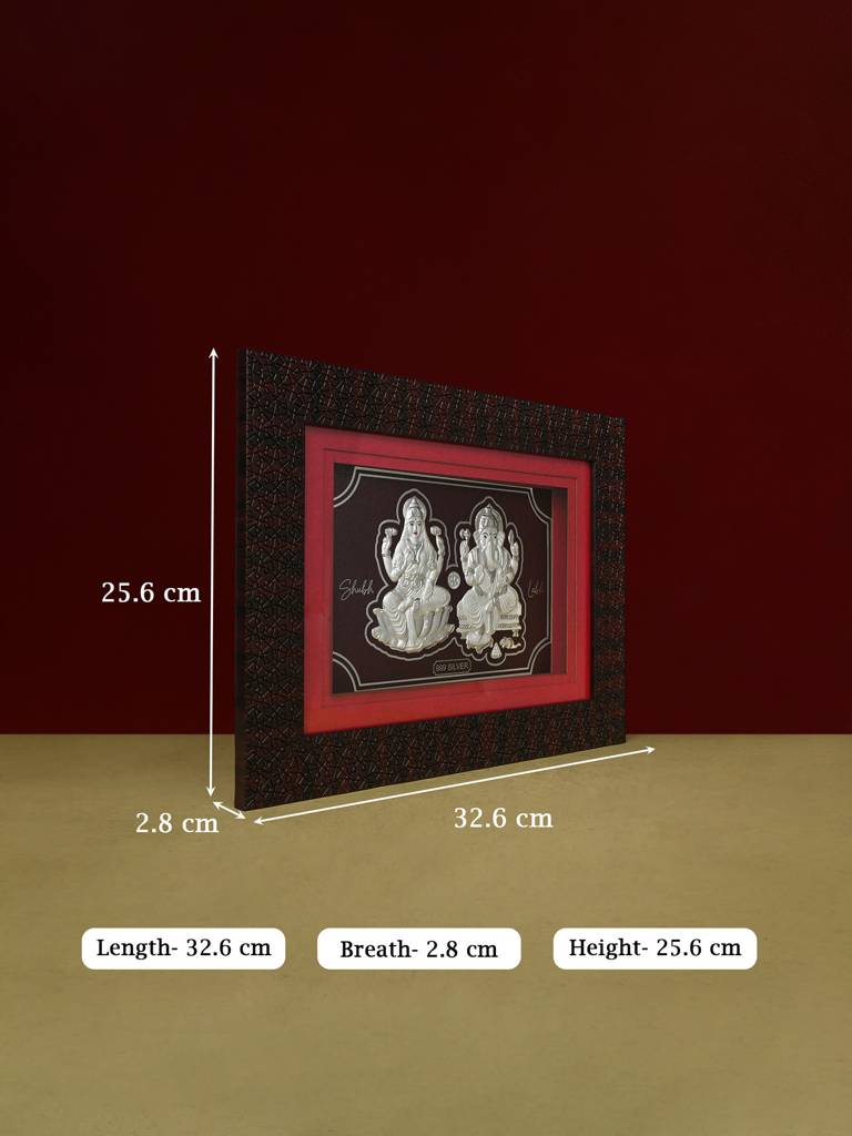 Pure 999 Silver Lakshmi Ganesh Led Frame : DBGFT351