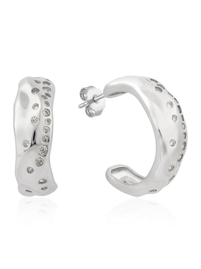 Pure 925 Silver Liquid Wave Ear Cuffs : JPER2791