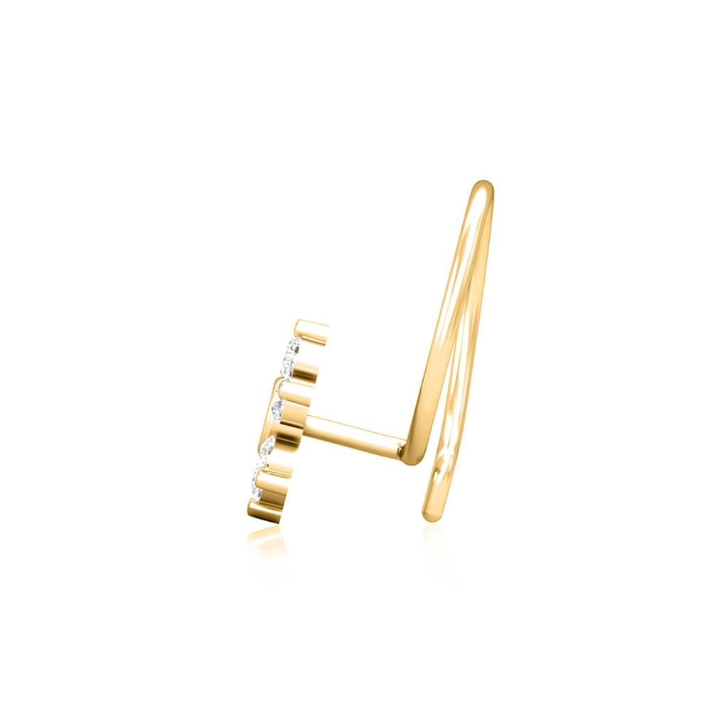 White Cz & Granet Gemstone Eyes Crab Nose Pin - Sterling Silver Gold Plated : NP-00019_925S_YG_GN