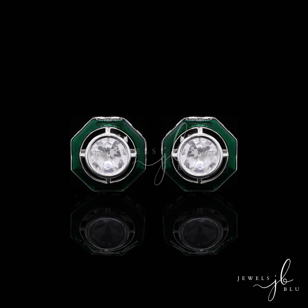 Oval Polki Classic Gold Finish Mens Cufflink Pair : 700010_2
