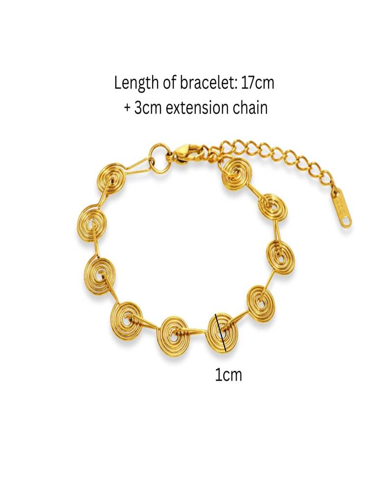 Set Of 2 Spiral Waist Chain & Bracelet Set 18K Plated Waterproof Antitarnish : ADZ0925WCB087C2