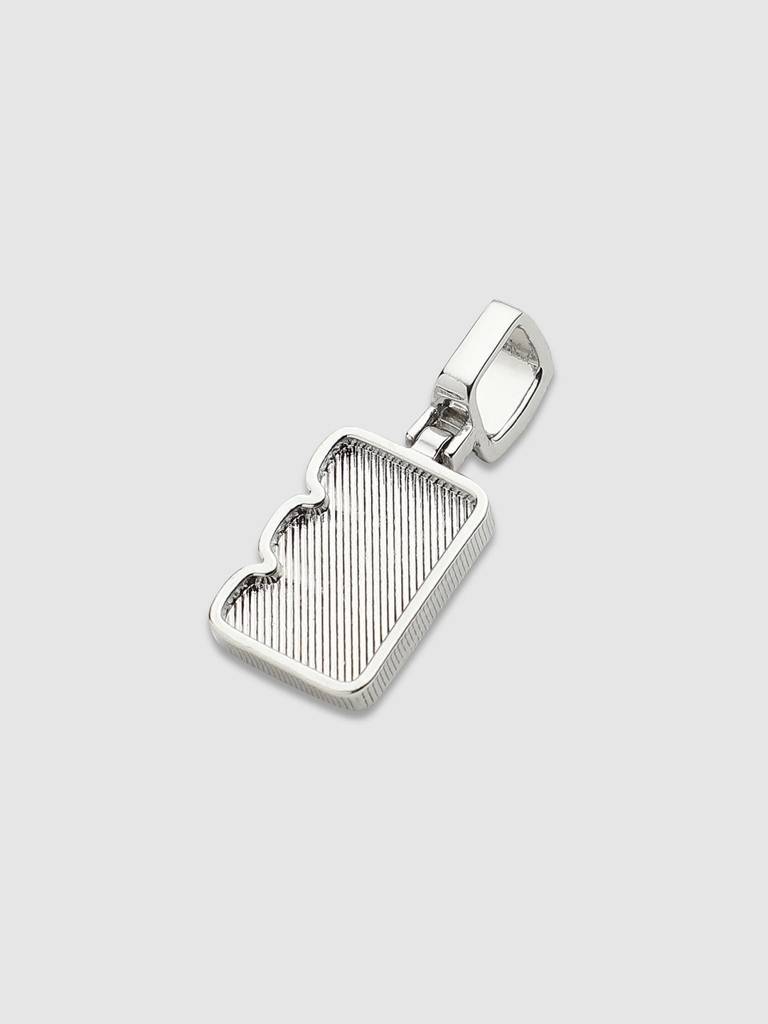 Men'S Embellished Alphabet Pendant Necklace - Silver : FANC1071-E