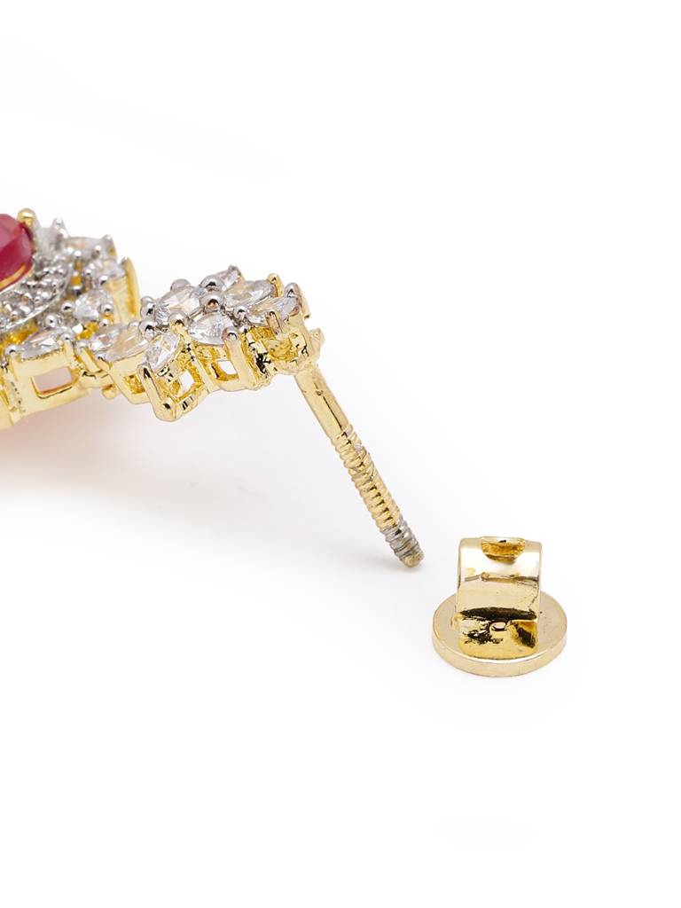 Regal Ruby American Diamond Necklace Set : YI24A0792N