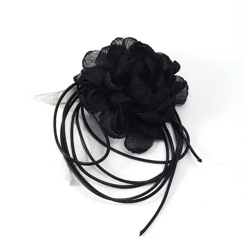 2-In-1 Raven Rose Hair Tie : HX-HT-S-0025-BK