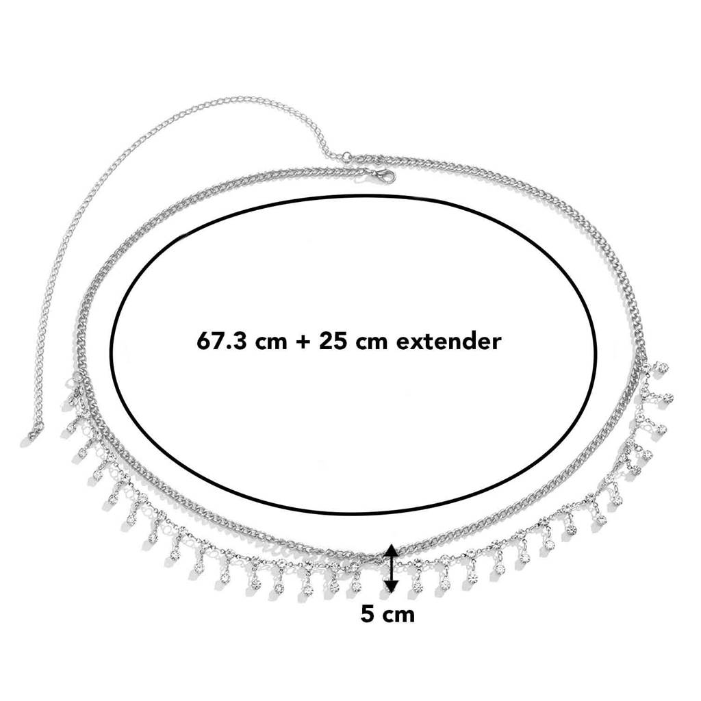 Combo Gold Plated Body Chain Kamarbandh Belly Waist Dress Belt Chain Summer Beach Jewellery For Women : PX8BCH010G-PX8BCH014S