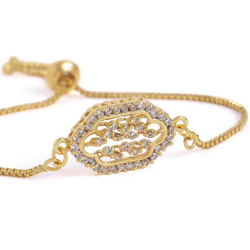 Dazzling Cz Oval Motif Slider Bracelet | Gift For Her : AD-165-IGWEBR
