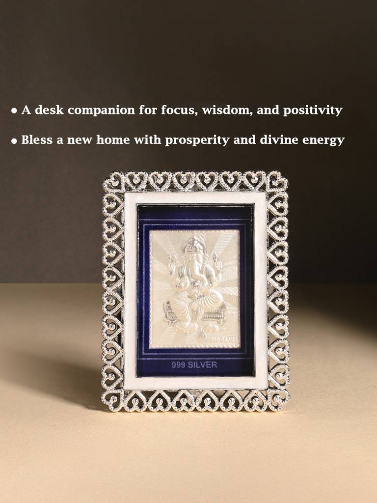 999 Silver Ganesh Ji Frame : AIGFT166