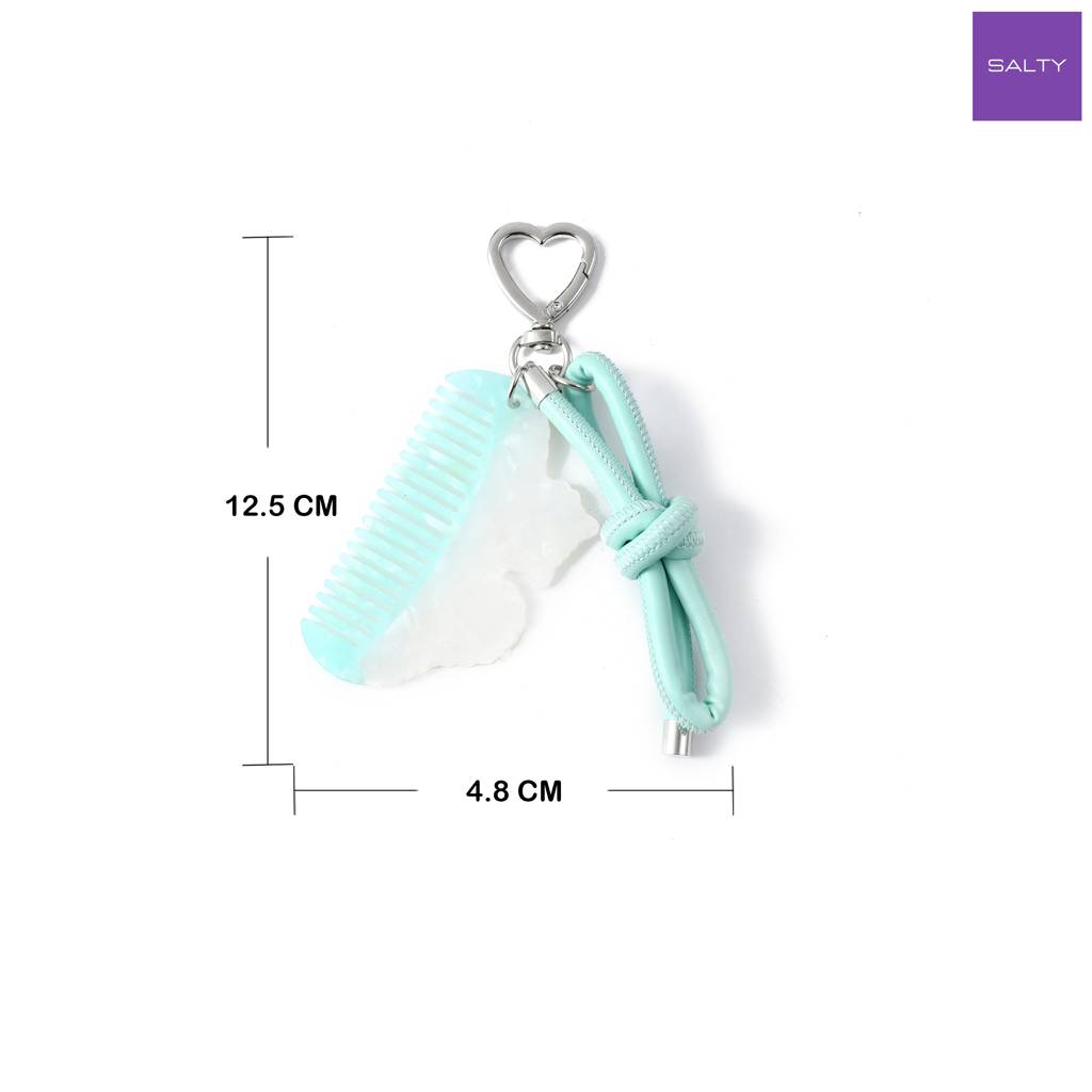 Mini Cat Comb Bag Charm : C-BG-0093-LGR-PK
